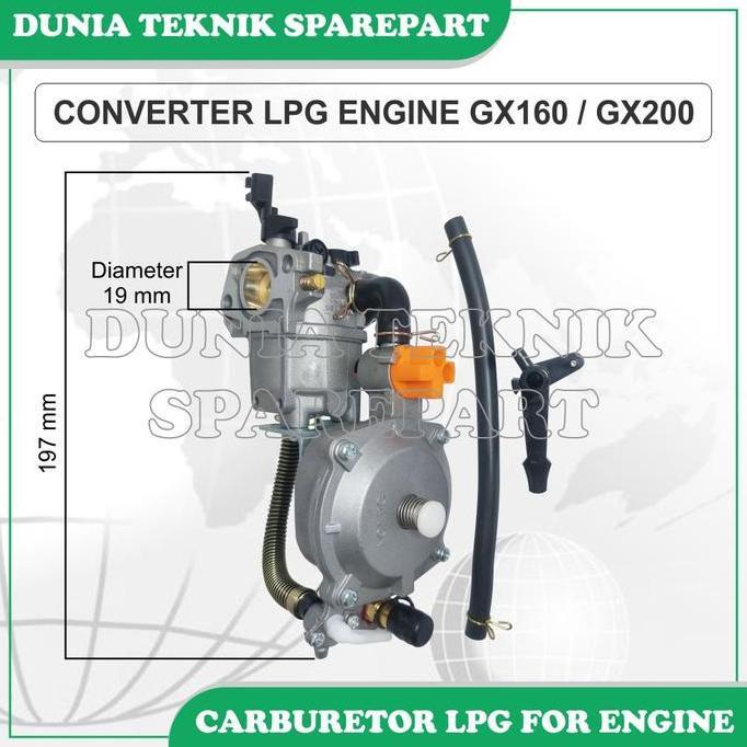 GX160 GX200 KARBURATOR GAS LPG MESIN / POMPA ALKON / CONVERTER LPG