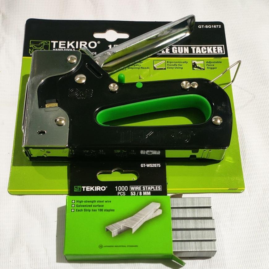 Staples Tembak 3in1 Dan Refill Isi Staples 8 mm TEKIRO - Staples Jok Dekorasi Spanduk Tekiro Ori