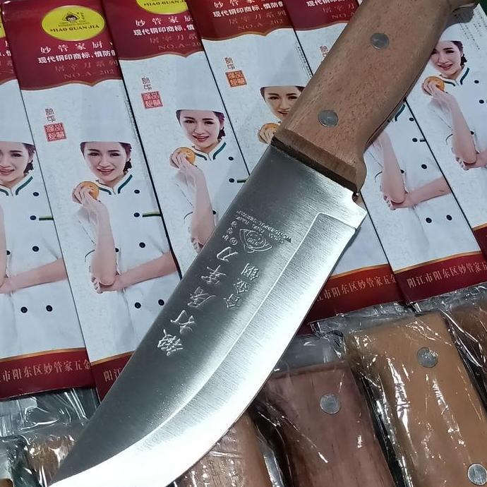 otanshopsima - PISAU DAPUR TEBAL IMPORT SUPER TAJAM Stainless Steel Kayu