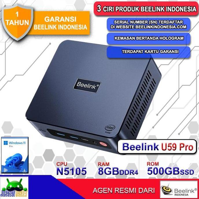 Mini PC Beelink U59 8/256GB SSD Intel N5095 Jasper Lake Windows 11 Pro