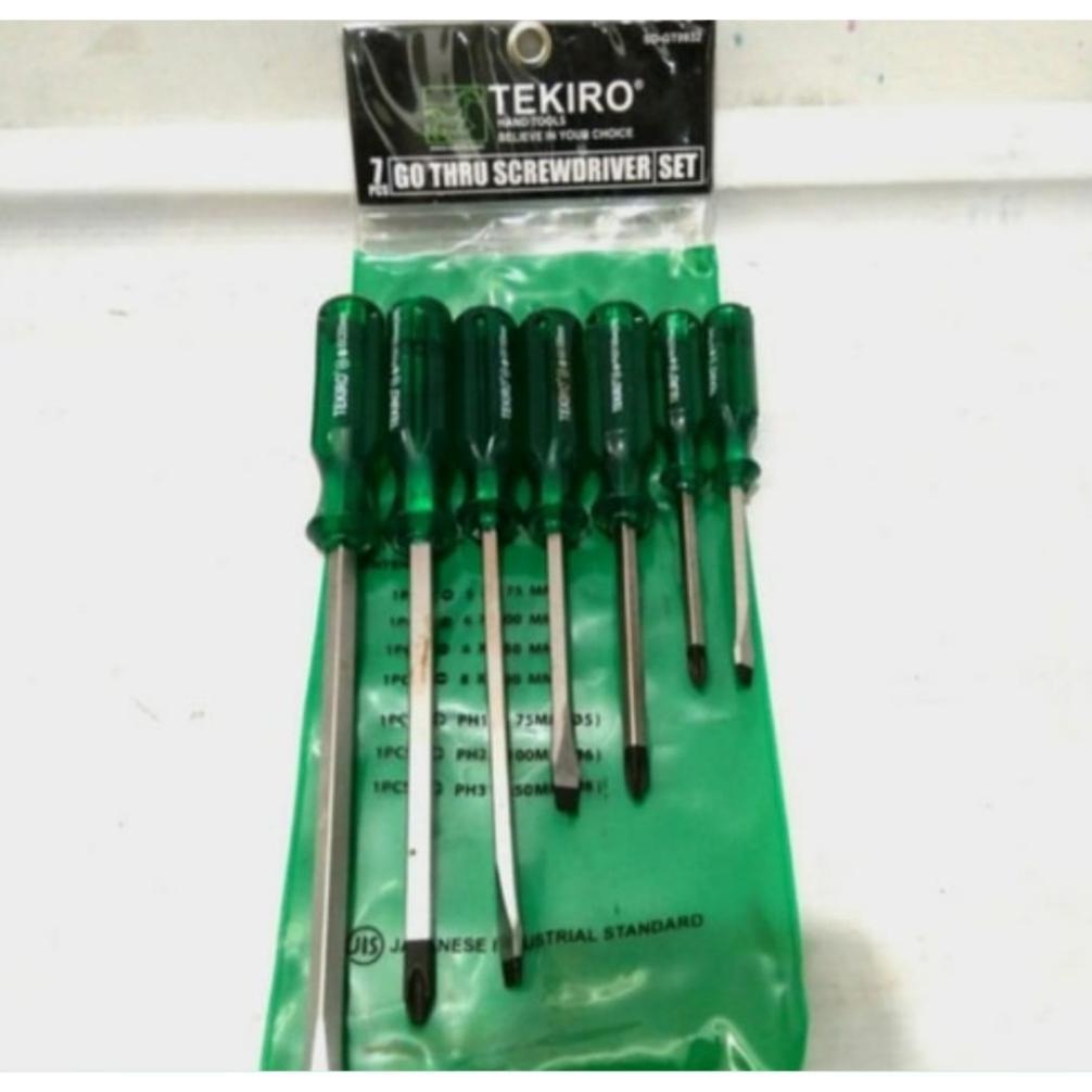Tekiro Go thru screwdriver set 7pc / Obeng set 7pc / Obeng tembus 7 pc