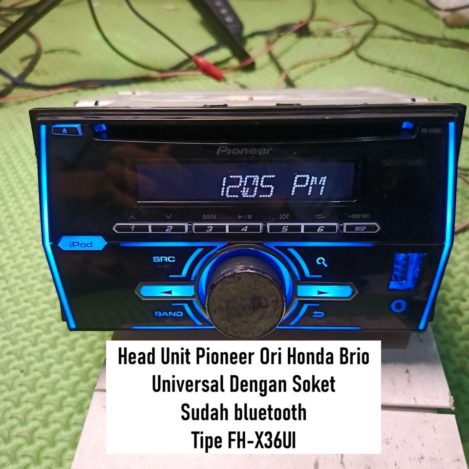 Head Unit Pioneer Honda Brio Tipe FH-X36UI Dengan Soket | Sudah Bluetooth | Kondisi Bekas Normal