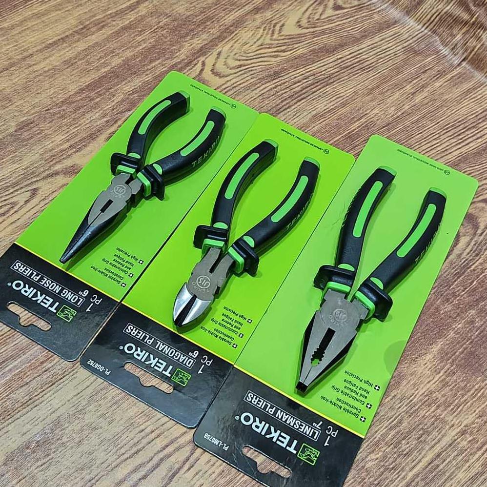 TEKIRO TANG SET 3 PCS / Tekiro Tang set Tang Lancip 6' Tang Potong 6' Tang Kombinasi 7' / tang tekir