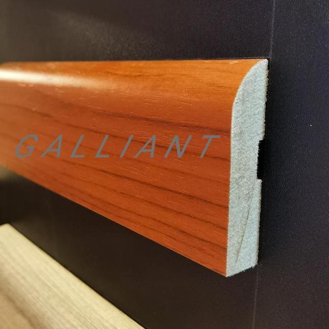 Skirting 6cm MDF / Laminate Flooring / Lis Lantai Kayu / Plin Lantai tebal 12mm Lem Promo