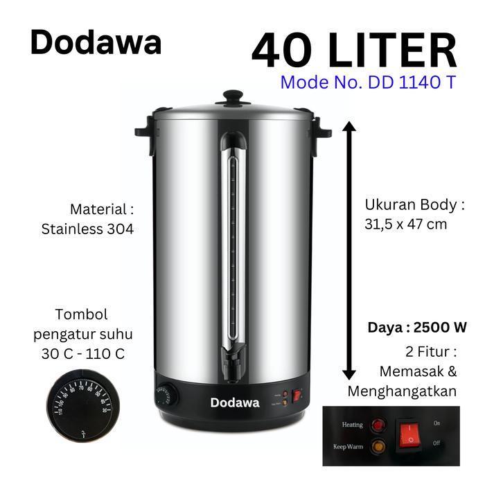 Water Boiler Stainless 40 Liter / 60 Liter Dengan Tombol Pengatur Suhu / Pemanas Air Listrik Kapasit