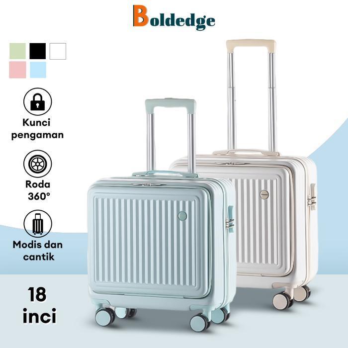 Boldedge Koper Kabin 18 Inch Koper Travel Koper Pilot Tas Kabin Abs+Pvc - Ringan, Kuat, Tahan Air