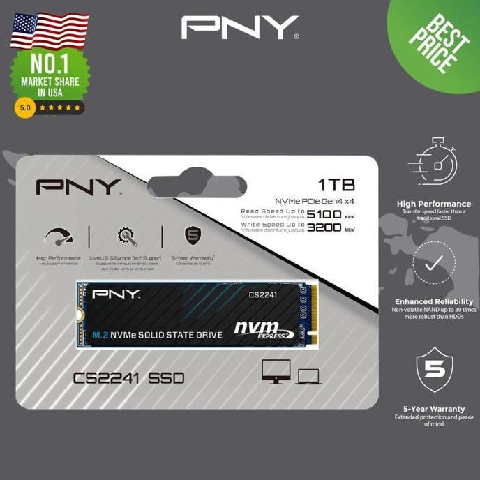 SSD PNY CS2241 M.2 NVME 1TB - Gen4x4