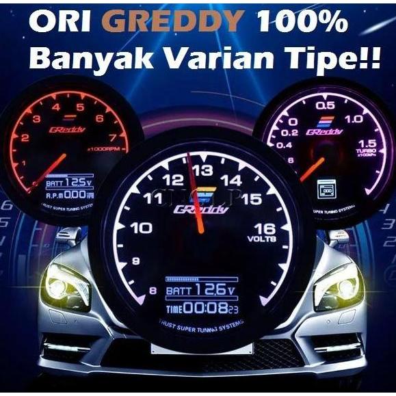 TACHOMETER GREDDY ORI INDIKATOR MOBIL LCD GAUGE GREEDY TAKOMETER ORIGINAL DAN TERPERCAYA