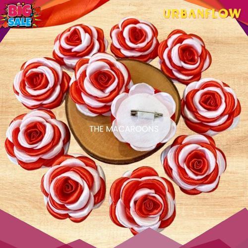 GROSIR Bros Pita Peniti Premium Bendera Merah Putih Handmade - Bross Gardenia Aksesoris Baju Hijab O