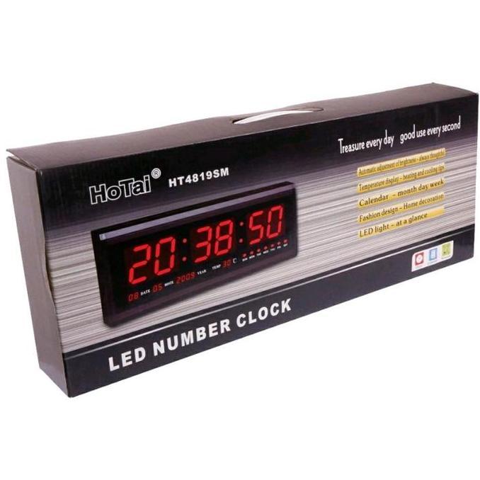 HARGA DISC - Jam dinding Meja LED digital Hotai HT-4819SM HT 4819SM HT4819SM RED Besar