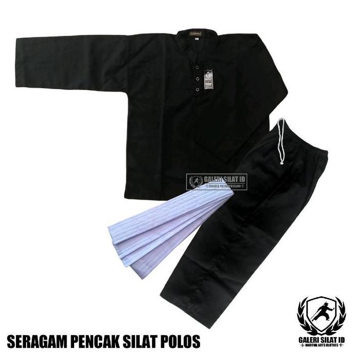 Super Promo, Sakral Silat Polos Tanpa Bad - Baju Silat Model Kancing / Benik 3 - Seragam Siswa Baru 