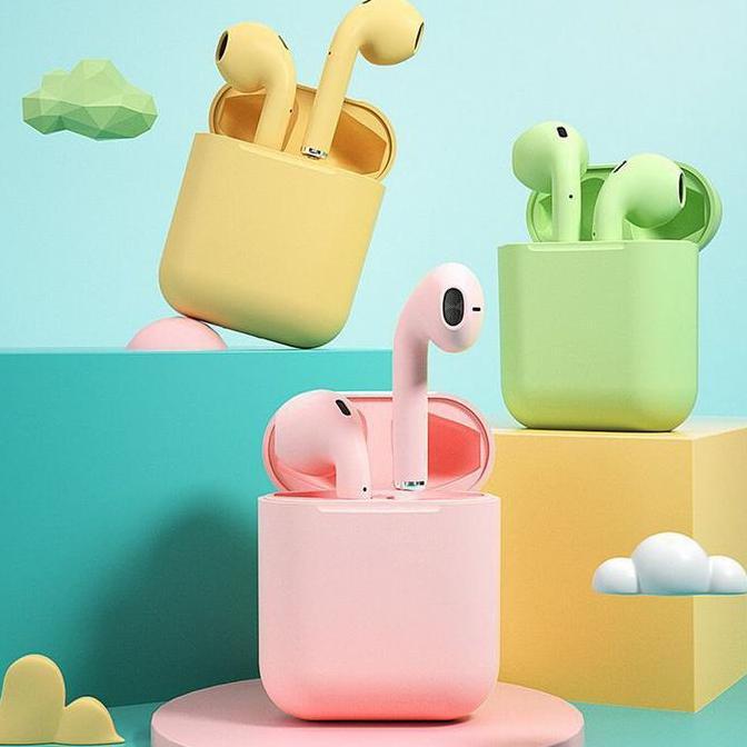Promo Matei COD Headset Bluetooth Earphone TWS i12 pro Wireless Headset macaron I12  Bluetooth Disko