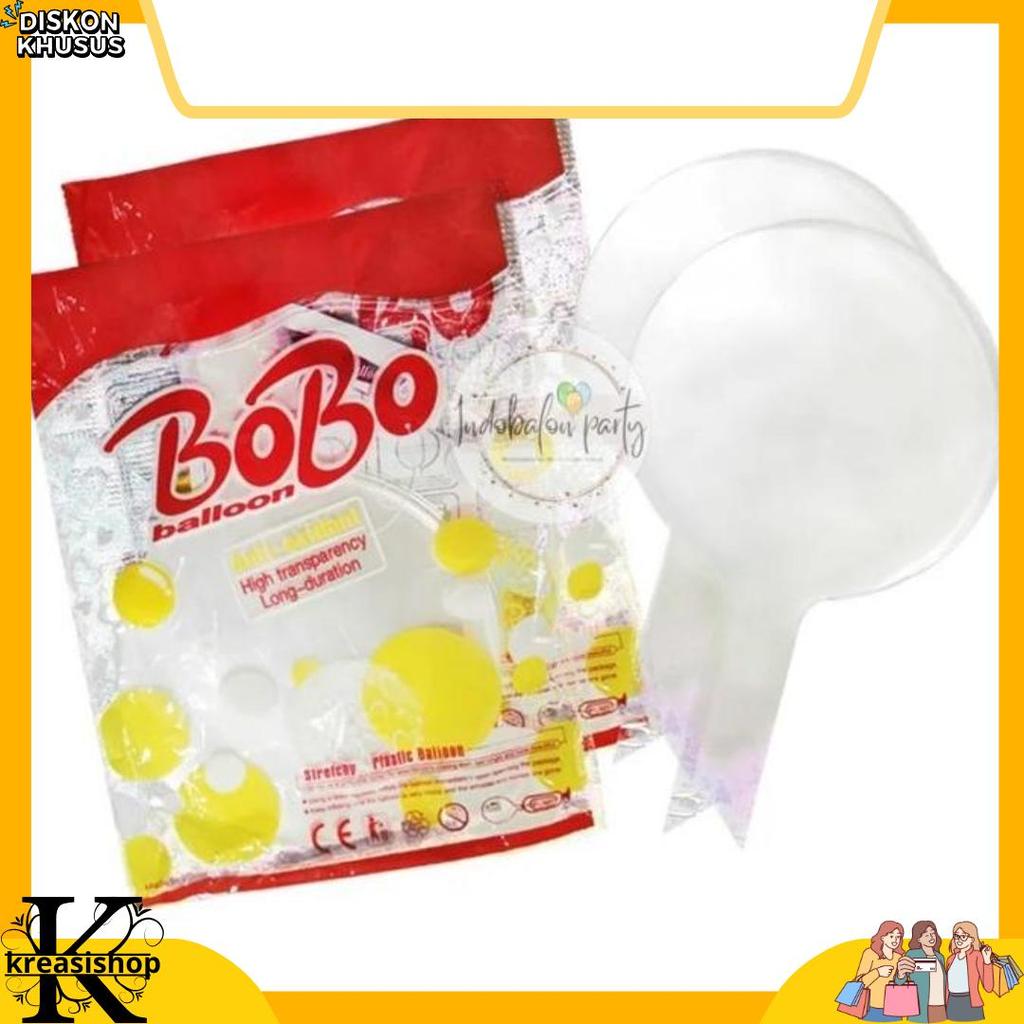 ( PACK ISI 50 ) balon bobo pvc 18 inch / balon transparan / balon bening  Best Seller