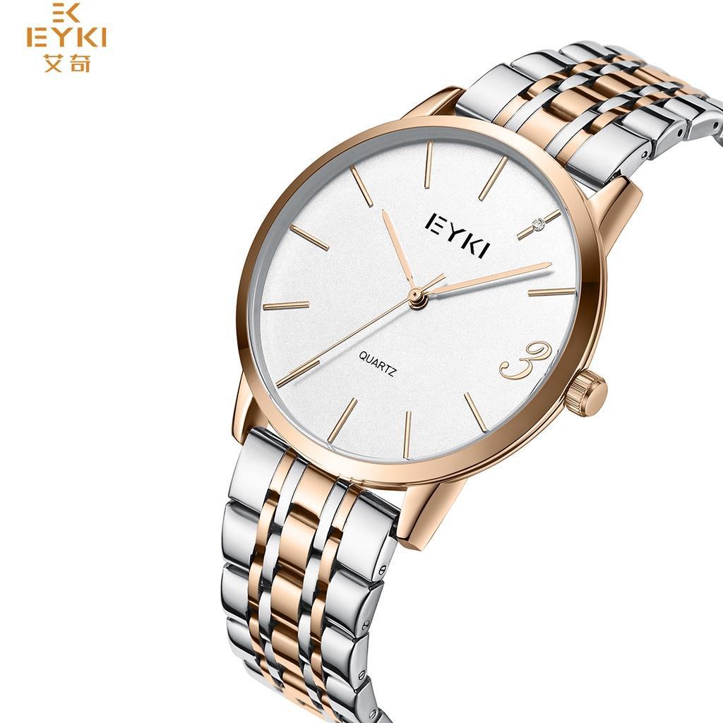 Jam Tangan Couple/Pasangan Eyki Original E2099 Tali Rantai Kombinasi