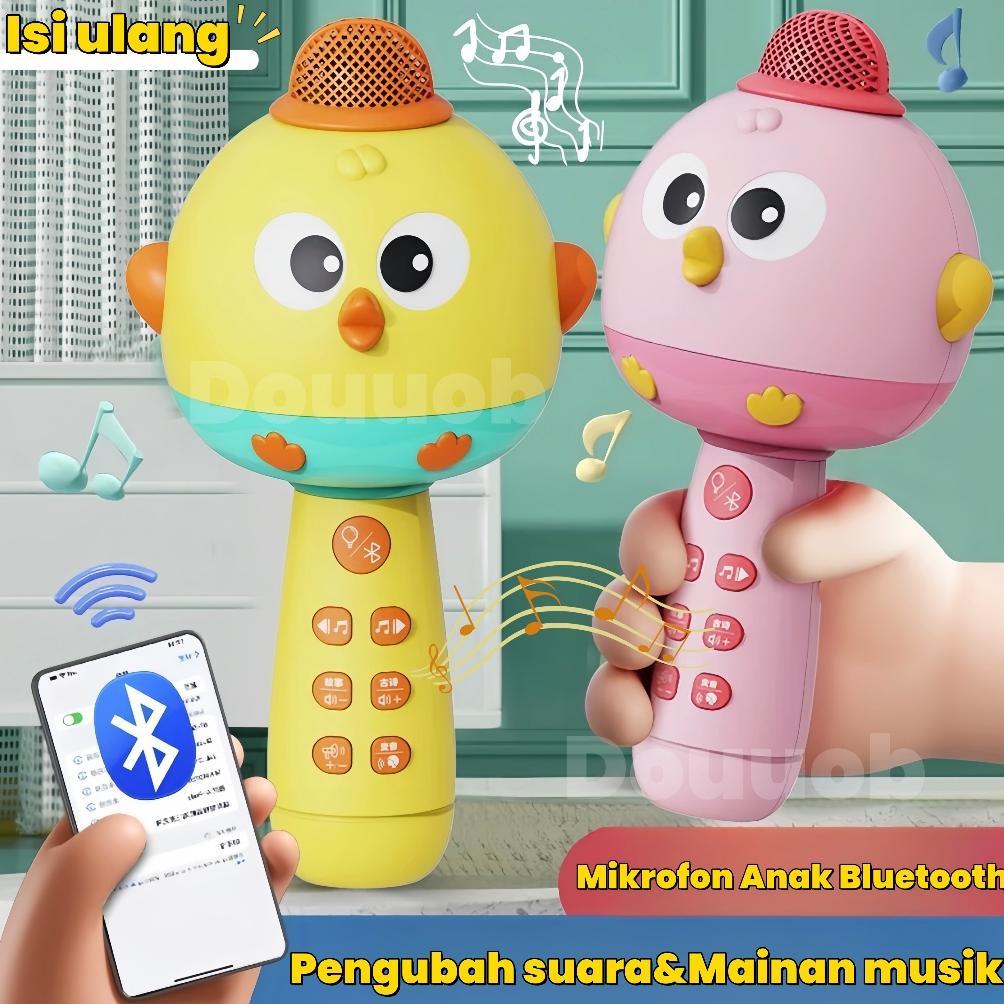 Mainan Mikrofon Anak/Mikrofon Nyanyi Bluetooth Wireless dengan Speaker/Mainan Karaoke Anak Perempuan