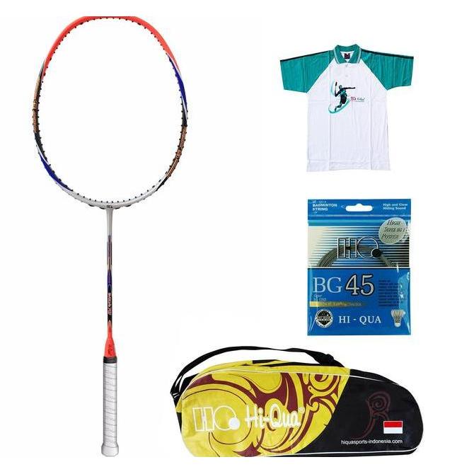 TERMURAH Hi-Qua Raket Badminton Evolve 707 + Free Senar BG45, Tas, READY STOCK