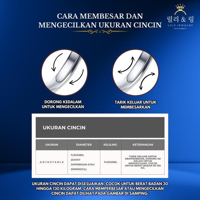 Cincin Kawin Korea & kecil simple bentuk daun dangan manik permata ukuran adjustable all size