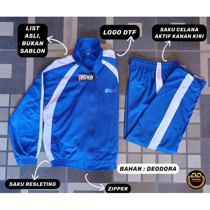 Hot Promo, Deodora One Set Jaket Zipper + Celana Training Olahraga Pria Wanita Sweatpants Sport Outd