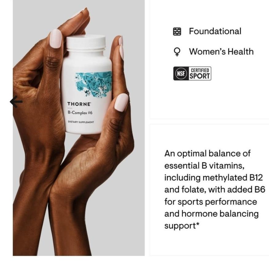 Thorneresearch Vitamin B Kompleks #6, B6, B-6  / Vitamin B Kompleks #12, B12, B-12 Original