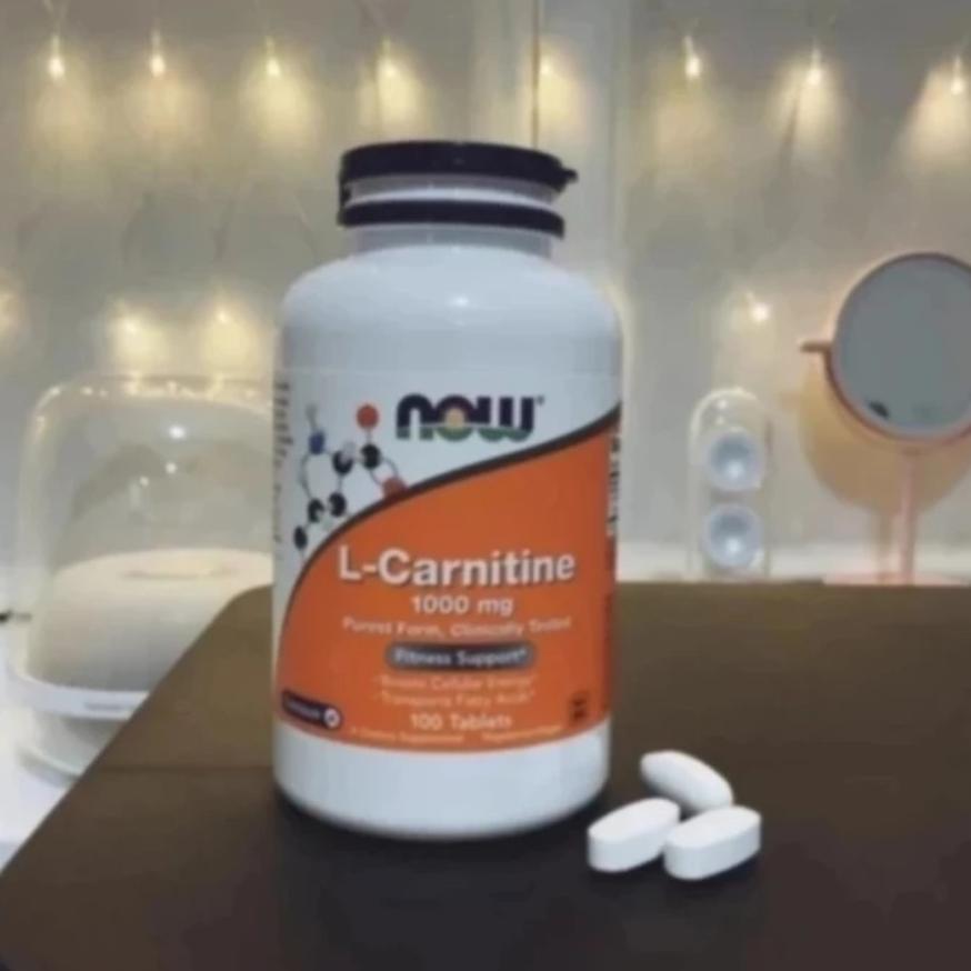 Now Foods L-Carnitine 1000 Mg 100 Tablets Boosts Cellular Energy Vegan Original