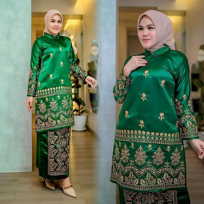stelan tunik bridal bordir matt satin bridal / kebaya modern dan elegan/ kebaya pesta, wisuda dan ko