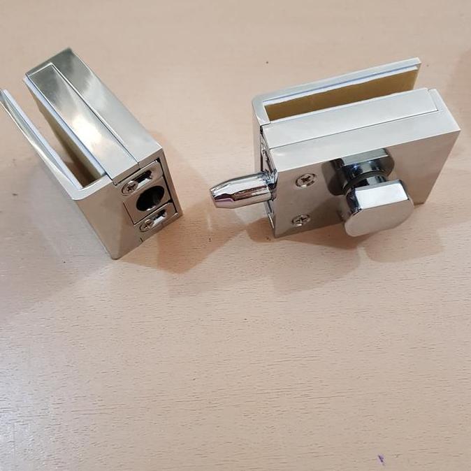 kunci slot pintu kaca kamar mandi stainless