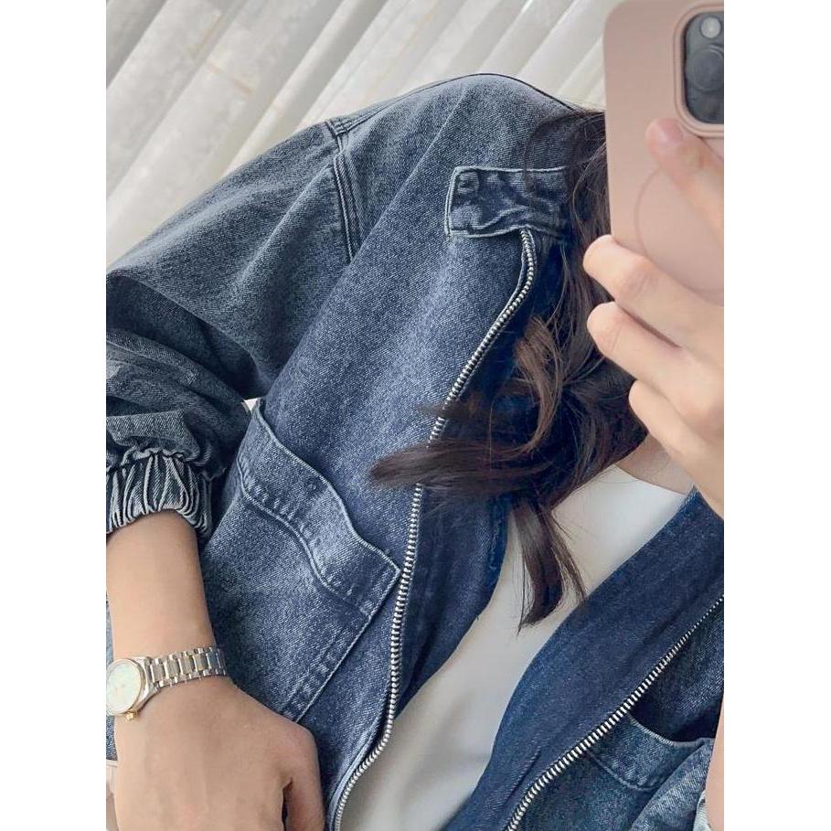 Kona Denim Jacket Lengan Panjang Jaket Jeans Wanita