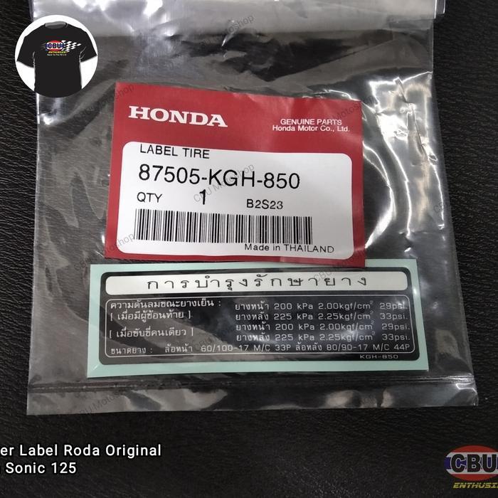 Label Ban Nova Sonic 125
