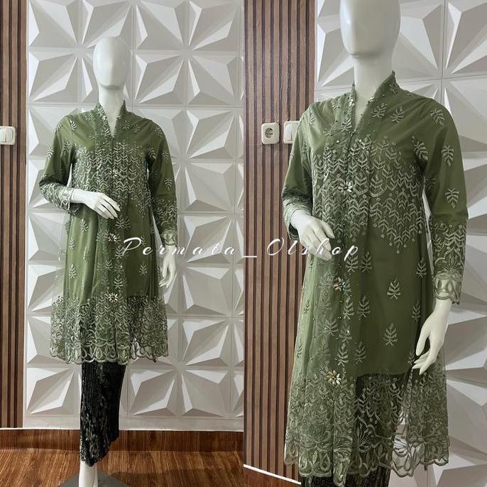 Kebaya Tunik Floy Payet Modern / Kebaya Busui Kartini Payet / Kebaya Wisuda / Kebaya Kurung Modern A