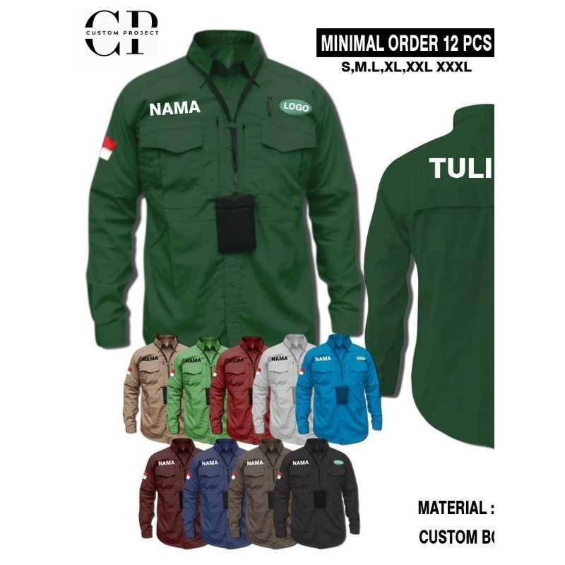 Kemeja Tactical M-TAC Custom Bordir / Kemeja Tactical Outdoor Custom Bordir Satuan