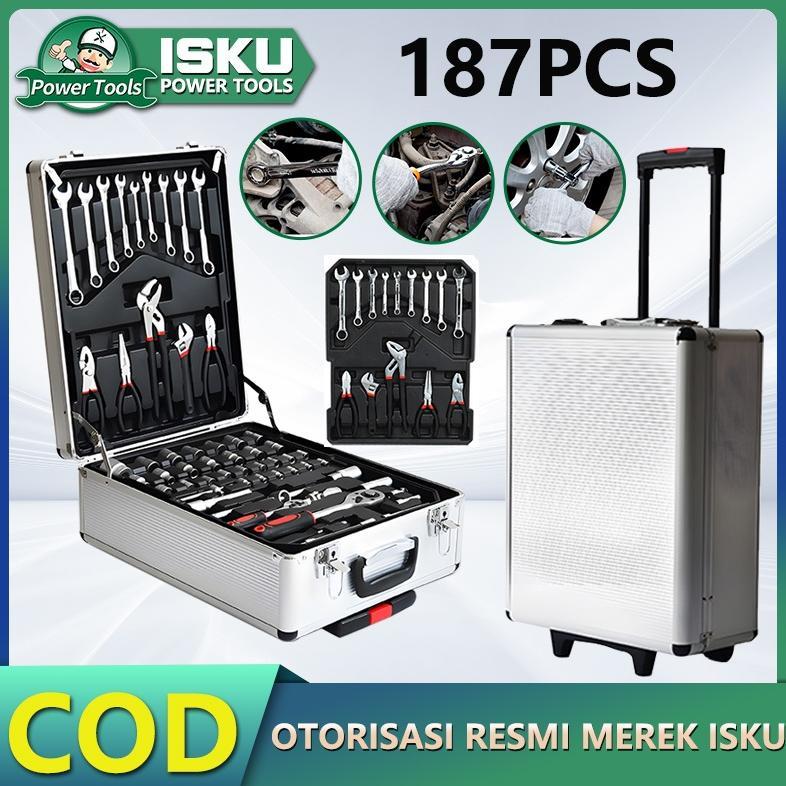 ISKU Toolkit Set lengkap 187 121 pcs/kunci shock fullset/Tool box Perkakas Bengkel motor komplit/kun