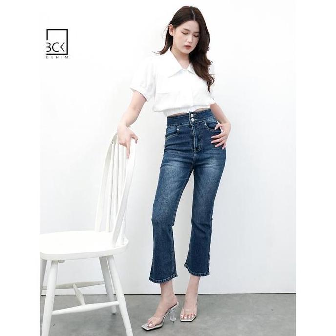 BCK - Celana Jeans Stretch Wanita Cutbray 7/9 Jessy