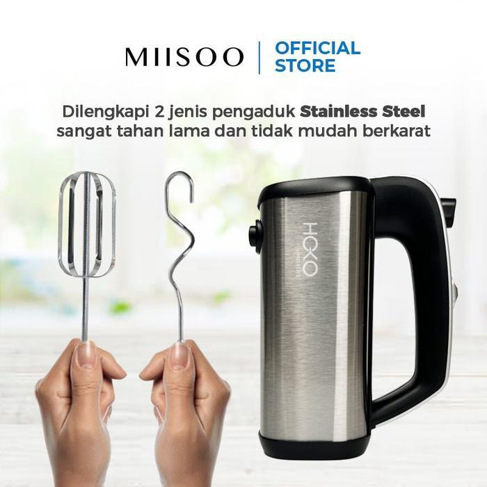 Hoko By Miisoo Hand Mixer Mini Mixer Pengaduk 5 Speed Kecepatan Otomatis Pengocok Pengaduk Adonan Ku