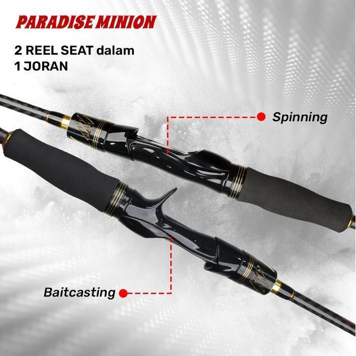 Paradise Minion Joran Pancing Spinning & Baitcasting | Material Carbon Solid | Handle Japan Style | 
