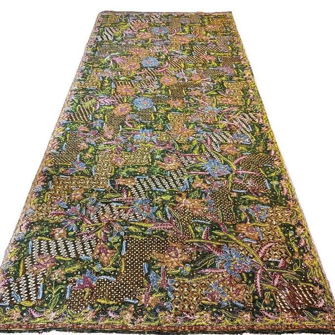 Kain batik asli tulis ta negeri Tjoa Siang Swei motif bunga pagi sore asli tulis latar lengko sekar 