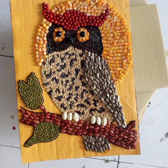 Kolase Burung Hantu Ukuran A3