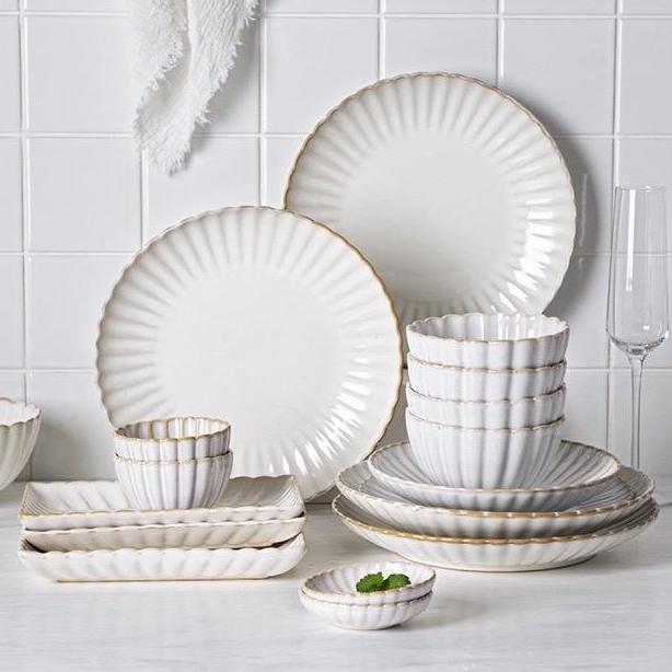 Bergaransi Piring Makan Keramik Putih Dinner Set Milano