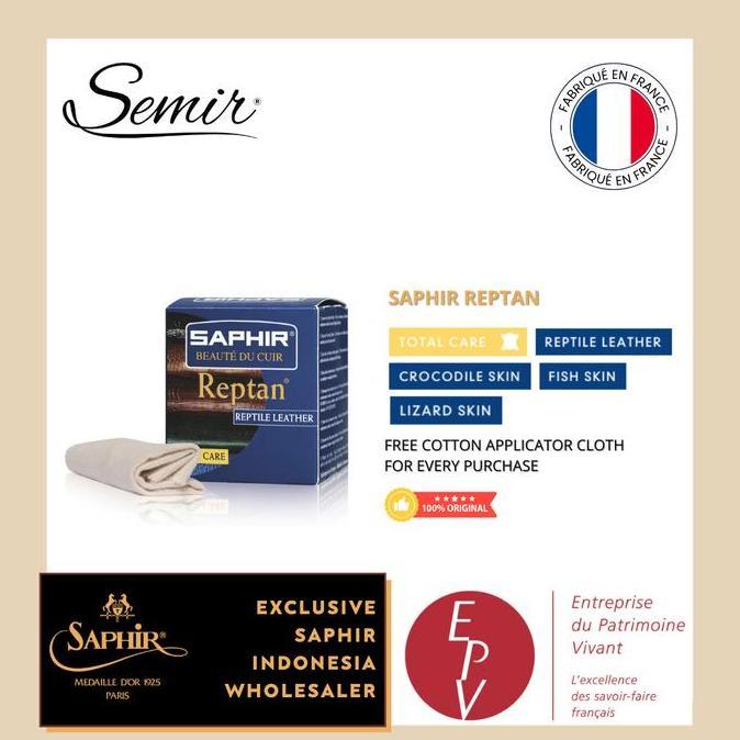 Saphir Reptan Leather Cream for Lizard, Croco, Alligator Skin - SEMIR