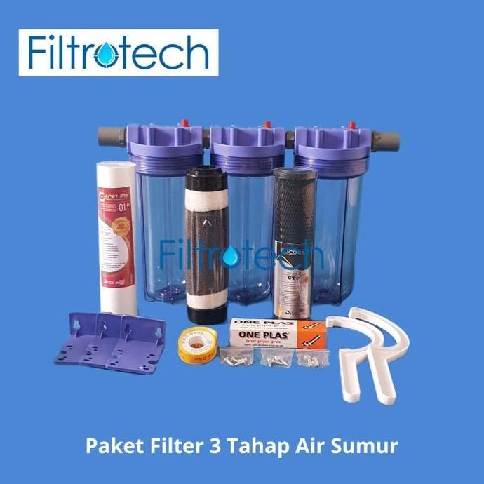 Paket Filter Air 3 Tahap Sumur 10 inch - Paket Housing Filter Air 3 Step Sumur FORSALE