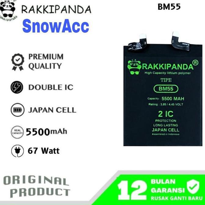 TERBARU - Rakkipanda Baterai Compatible Xiaomi Mi 11 Pro / Mi 11 Ultra Kode Battery BM-55 / BM55 / B