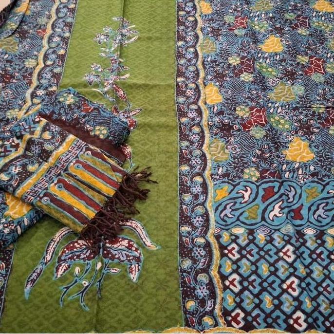 kain batik sarimbit keluarga bahan dobby warna pastel trusmi cirebon