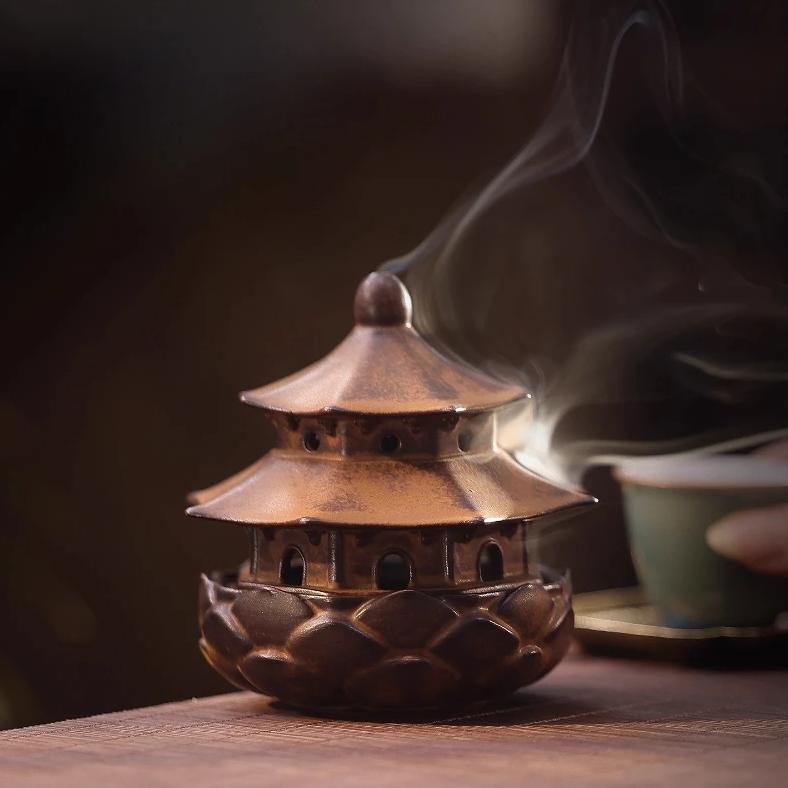 Ceramic Incense Burner Household Incense Burner Interior Decoration Zen Tea Table Ornament Sandalwoo