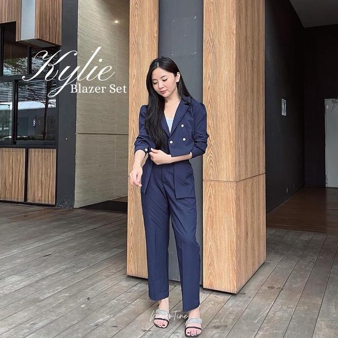 Girlfun- Kylie Blazer Set - Kulot Wanita - Blazer Wanita - Setelan Wanita