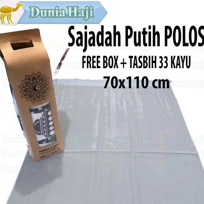 Religg- Sajadah Putih Polos Import Turki Besar Tebal Bludru Turkey Ekslusive
