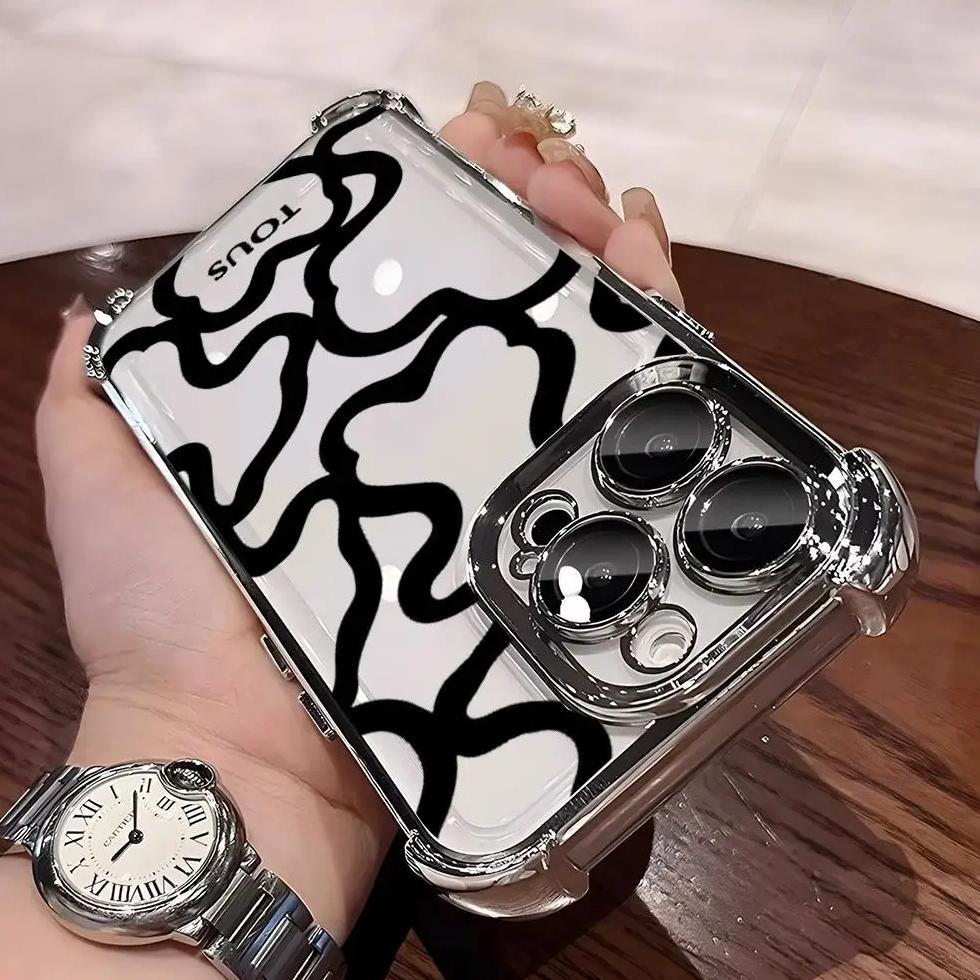 MINISO-Back-t-TOUSes Phone Case Electroplating corners Cover Phone Case for iphone 17 16 15 Pro 14 1