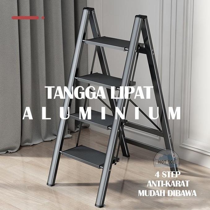 Tangga Rumah Lipat Tangga aluminium Lipat 4 Step Mollar 4S Household