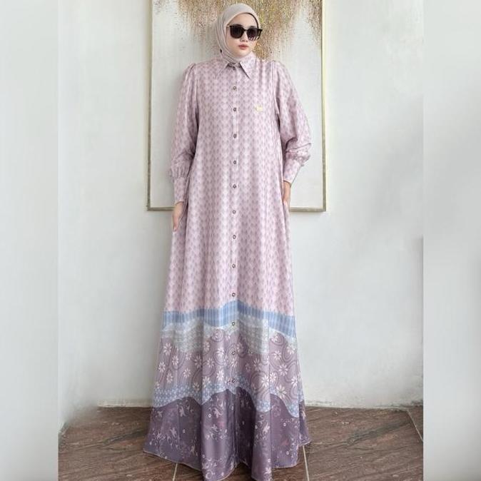 Grosir Dress Only Serena Dress Bahan Katun Sutra Lionel Richi By Fajar Collection Gamis Muslim  Wani