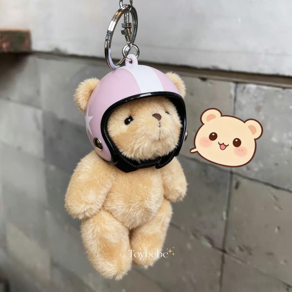 [COD]Gantungan Kunci Helm Motor Lucu Unik Aesthetic keychain Boneka Gantungan Tas Boneka Beruang Gan