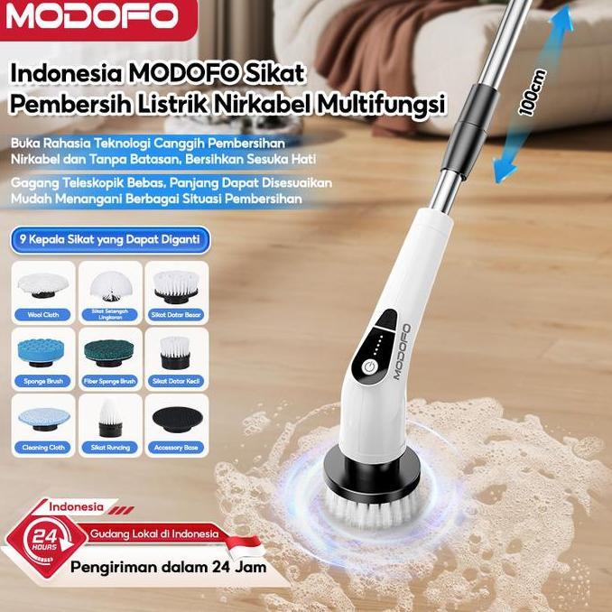 BERKUALITAS CODMODOFO 9 in 1 Sikat Pembersih Listrik Sikat Pembersih Elektrik Tahan Air portable Sho