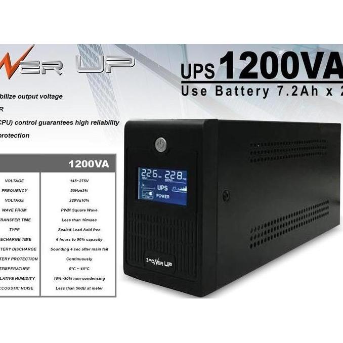 Ups Power Up 1200Va Ups Untuk Backup Dan Stabilizer Komputer Cctv Modem Nas Starlink Dan Lain Lain P